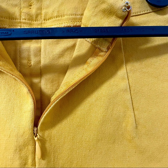 Solid Golden Yellow High Waist Button Front Mini Pencil A-Line Skirt | Size S - Picture 5 of 7